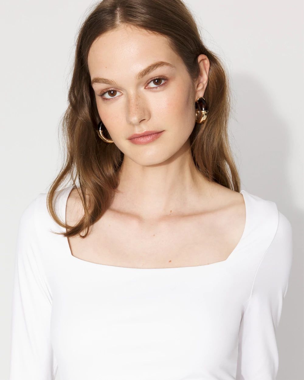 WHBM FORME™ All Ways Stretch Square Neck Long-Sleeve Tee